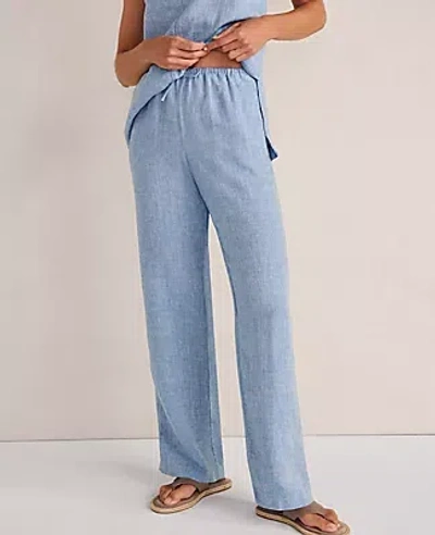 Ann Taylor Haven Well Within Linen Slim Pants In Blue