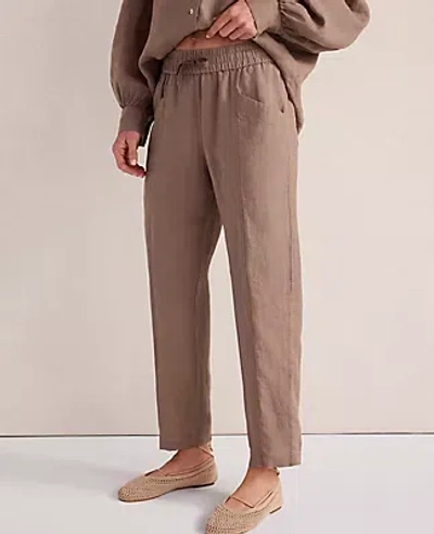 Ann Taylor Haven Well Within Linen Straight Leg Pants In Brown
