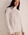 Ann Taylor Haven Well Within Lofty Knit Pointelle Turtleneck Sweater In Angora Multi