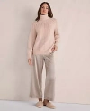 Ann Taylor Haven Well Within Lofty Knit Pointelle Turtleneck Sweater In Sesame