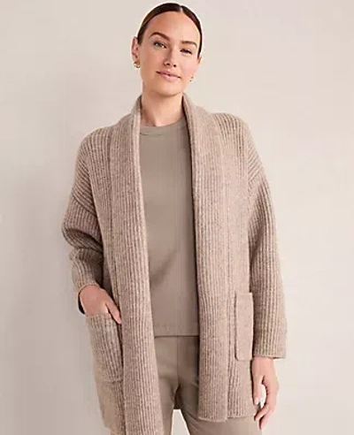 Ann Taylor Haven Well Within Lofty Knit Shawl Collar Cardigan In Neutral