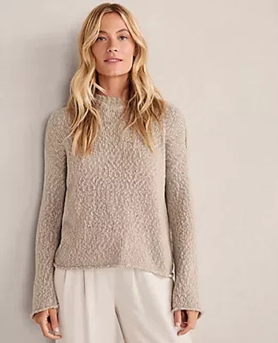 Ann Taylor Haven Well Within Marled Cashmere Crewneck Pullover In Sand
