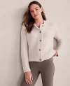 Ann Taylor Haven Well Within Merino Wool Cashmere Link Stitch Cardigan In Silver
