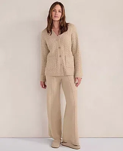 Ann Taylor Haven Well Within Organic Cotton Blend Pintuck Wide Leg Pants In Neutral