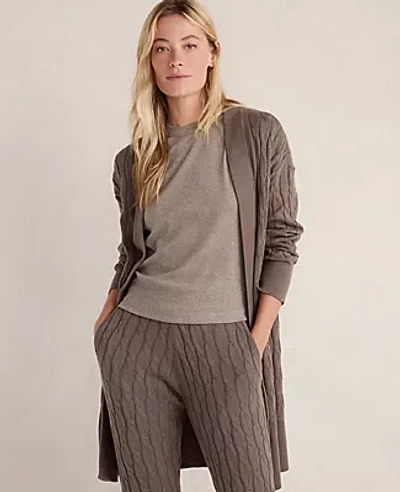 Ann Taylor Haven Well Within Organic Cotton Cashmere Cable Cardigan In Brown