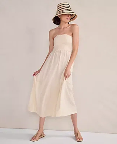 Ann Taylor Haven Well Within Organic Cotton Crinkle Gauze Strapless Dress