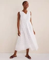 Ann Taylor Haven Well Within Organic Cotton Honeycomb Eyelet Midi Dress