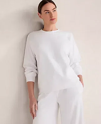 Ann Taylor Haven Well Within Organic Cotton Interlock Everyday Sweatshirt In White