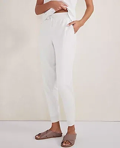 Ann Taylor Haven Well Within Organic Cotton Interlock Joggers In White