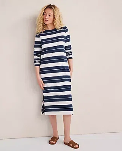 Ann Taylor Haven Well Within Organic Cotton Interlock Stripe Midi Dress