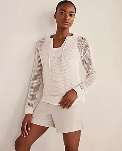 Ann Taylor Haven Well Within Organic Cotton Linen Open Stitch Pullover