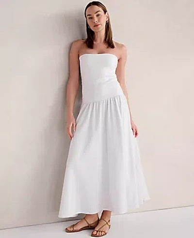 Ann Taylor Haven Well Within Organic Cotton Modal Strapless Dress In White