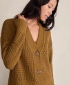 Ann Taylor Haven Well Within Organic Cotton Open Stitch Cardigan In Green