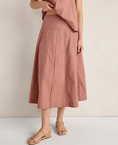 Ann Taylor Haven Well Within Organic Cotton Poplin Drop Waist Skirt