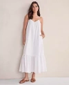 Shop Ann Taylor Haven Well Within Organic Cotton Poplin Tiered Midi Dress