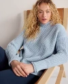 Ann Taylor Haven Well Within Organic Cotton Roll Neck Sweater In Blue