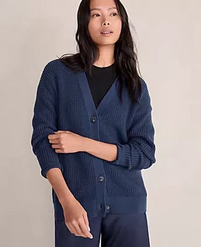 Ann Taylor Haven Well Within Organic Cotton Shaker Stitch Cardigan
