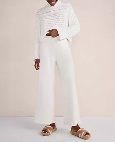 Ann Taylor Haven Well Within Organic Cotton Wide Leg Pants In Ivory