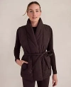 Ann Taylor Haven Well Within Quilted Puffer Belted Vest In Brown