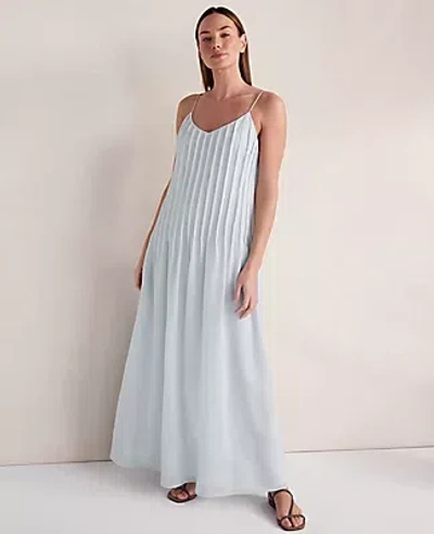 Ann Taylor Haven Well Within Ramie Blend Pintuck Maxi Dress In Blue