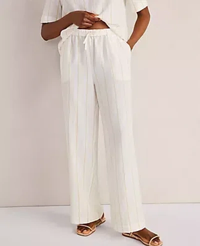Ann Taylor Haven Well Within Silky Linen Blend Drawstring Pants In White