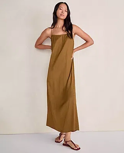 Ann Taylor Haven Well Within Silky Pleated Maxi Dress In Green