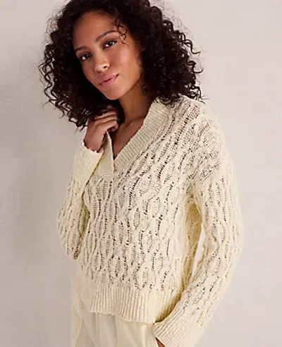 Ann Taylor Haven Well Within Slubby Cotton Linen V-neck Sweater In Brown