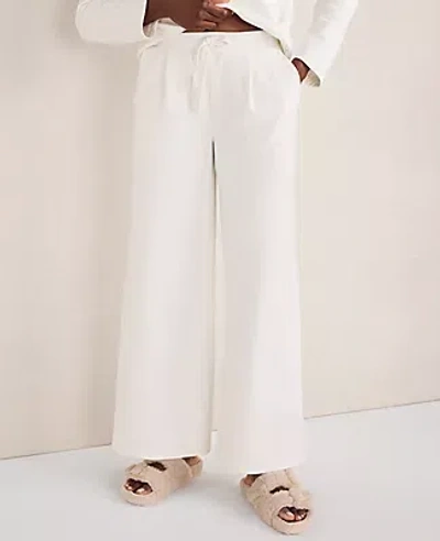 Ann Taylor Haven Well Within Soft-brushed Fleece Wide Leg Pants In White