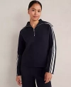 Ann Taylor Haven Well Within Sporty Stripe Half-zip Pullover In Blue