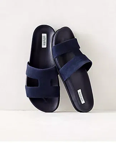Ann Taylor Haven Well Within Suede Cutout Slides In True Navy