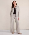 Ann Taylor Haven Well Within Tencel Fleece Wide Leg Pintuck Pants In Gray