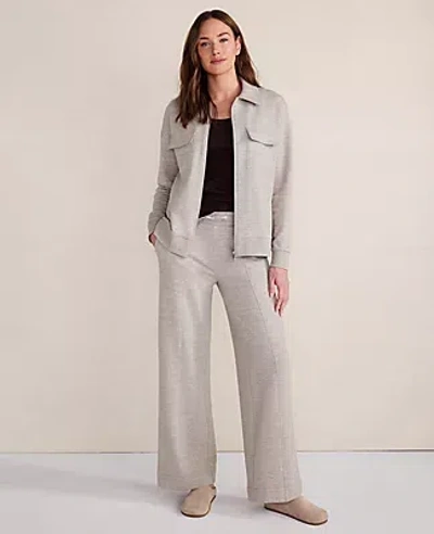 Ann Taylor Haven Well Within Tencel Fleece Wide Leg Pintuck Pants In Gray