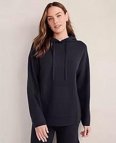 Ann Taylor Haven Well Within Viscose Blend Long Sleeve Hoodie In Black