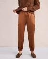 Ann Taylor Haven Well Within Washable Silk Drawstring Cargo Joggers In Clove