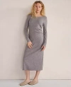 Ann Taylor Haven Well Within Wide Rib Knit Drapey Maxi Dress In Gray