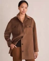 Ann Taylor Haven Well Within Wool Blend Oversized Shaket In Brown