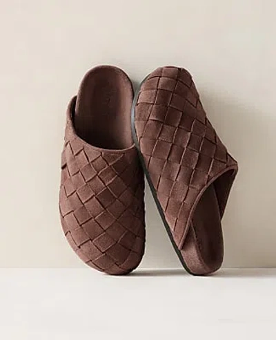 Ann Taylor Haven Well Within Woven Suede Clogs In Coffee Bean
