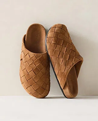Ann Taylor Haven Well Within Woven Suede Clogs In Desert Pebble