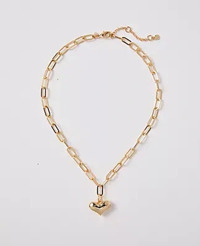 Ann Taylor Heart Pendant Necklace In Gold