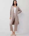 Ann Taylor Heathered Shawl Collar Duster In Driftwood Heather