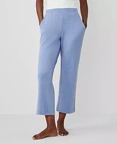 Ann Taylor Heathered  Wide Leg Lounge Pant In Colony Blue