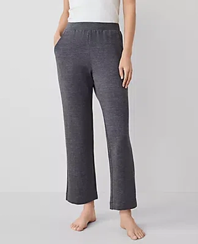 Ann Taylor Heathered Wide-leg Lounge Pant In Dark Graphite Heather