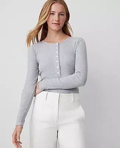 Ann Taylor Henley Top In Misty Heather