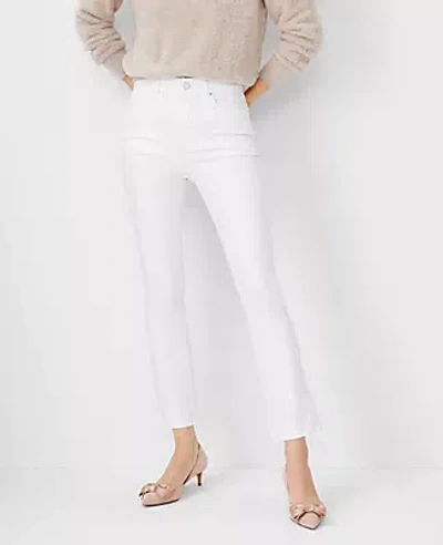 Ann Taylor High Rise Boot Crop Jeans In White