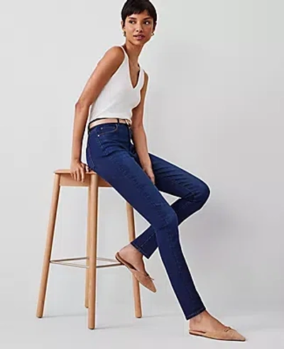 Ann Taylor High Rise Skinny Jeans In Dark Vintage Wash