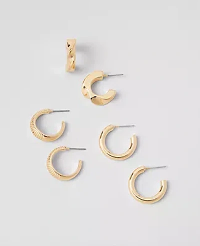 Ann Taylor Hoop Earring Set In Goldtone
