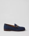 Ann Taylor Horsebit Denim Loafers In Dark Denim Blue