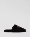 Ann Taylor Horsebit Fuzzy Slide Flat In Black