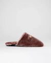 Ann Taylor Horsebit Fuzzy Slide Flat In Brown
