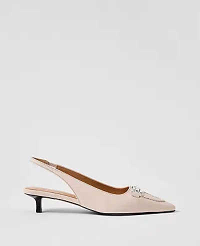 Ann Taylor Horsebit Leather Slingback Pump In Sand